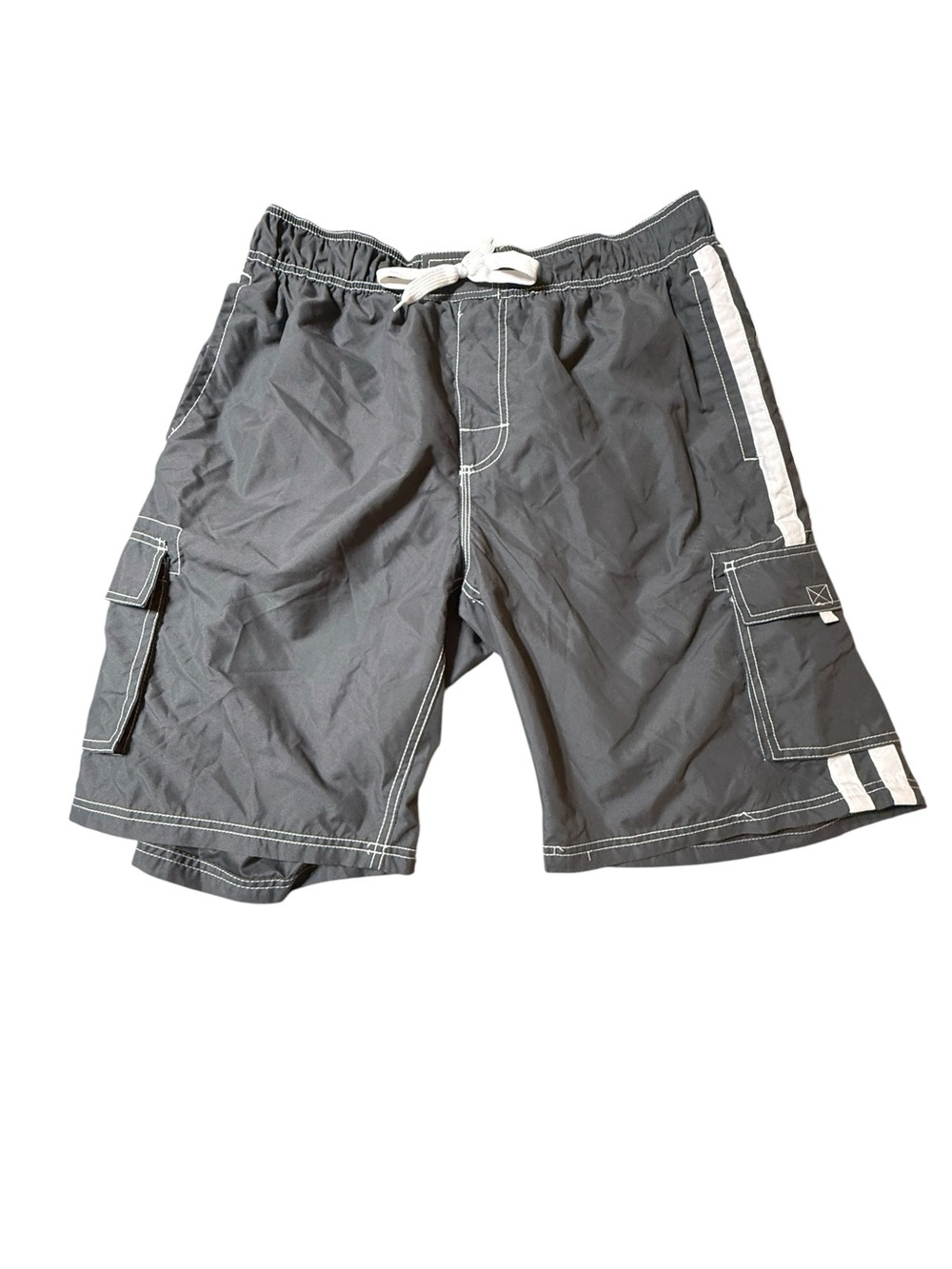 Kanu Surf Mens Swim Trunks Size XL Gray Barracuda Cargo Board Shorts Quick Dry